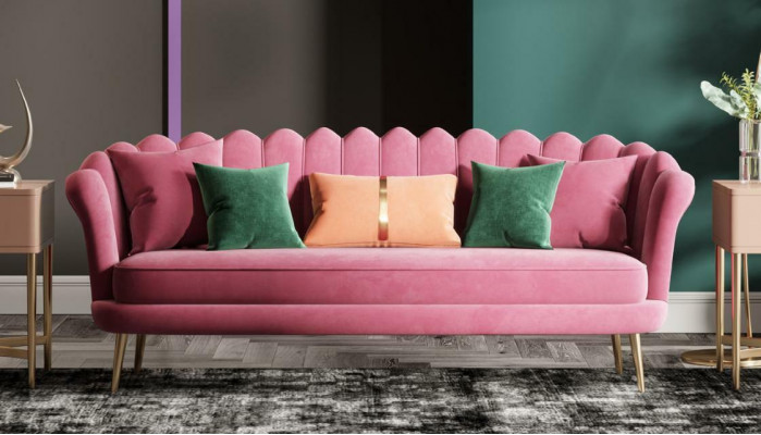 Möbel Sitz Design Couch Lounge Sofas Textil Samt Sofagarnitur 3+2+1 Sitzer Sofa
