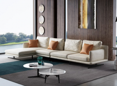 Designer Ledersofa Ecksofa Polster Eck Couch Sitz Deko Eck L Form Garnitur