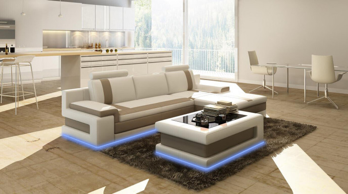 Ledersofa Couch Wohnlandschaft L Form Design Modern Sofa Eck Sofas