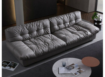 Big xxl Wohnzimmer Leder Modernes Design Sofa Couch 4 Sitzer Textil