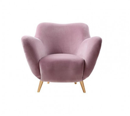 Sessel Lehnstuhl Ohrensessel 1 Sitzer Sitz Stoff Luxus Wohnzimmer Modern Rosa