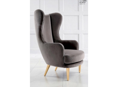 Ohrensessel Sessel Lehnstuhl 1 Sitz Sitz Stoff Luxus Wohnzimmer Modern Grau Neu