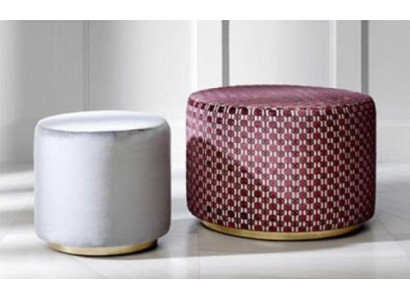Gruppe Hocker Sitzhocker Sitzbank Pouf Samthocker Stoff Rund Holz Set 2tlg