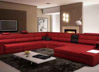 U Form XXL Designer Wohnlandschaft Polster Ecksofa Eck Garnitur Sofa