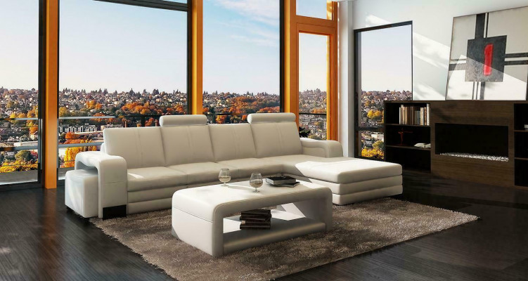 XXL Multifunktions Ledercouch Couch Big Sofa Dekor Polster Ecksofa Moderne
