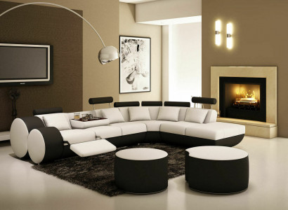 XXL Multifunktions Ledercouch Couch Big Sofa Polster Ecksofa Moderne