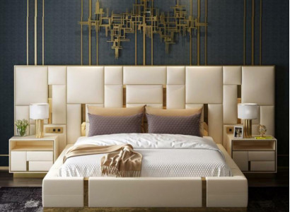 Bett Polster Design Luxus Holz Doppel Hotel Betten Ehe Schlaf Zimmer