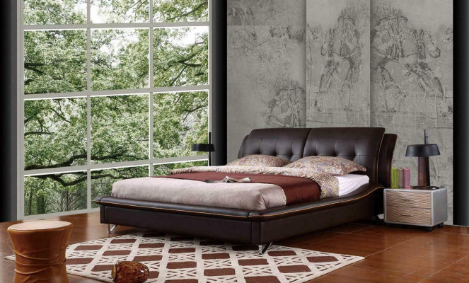 Modernes Design Bett XXL Betten Luxus Stil Doppel Hotel Leder 