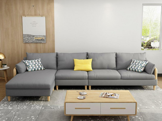 Eck Relax Sitz Luxus Möbel Wohnlandschaft Ecksofa L-form Polster Textil Modern