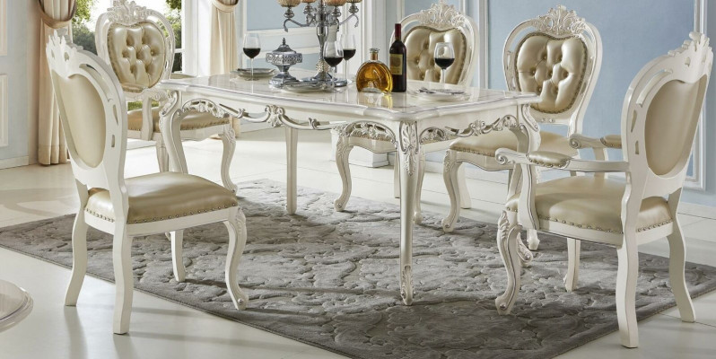Barock Esstisch Tisch Esszimmer Design Wohnzimmer Garnitur Gruppe Holz