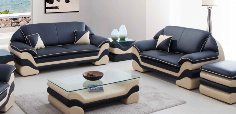 Ledersofa Couch Wohnlandschaft 3+2 Sitzer Design Sofa Klassische Garnitur