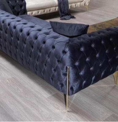 Dreisitzer Sofa Luxus Chesterfield 3 Sitzer Couches Blau Sofas Samt Neu Couch