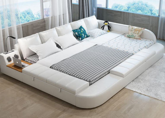 Multifunktion Sofa Bett xxl Big Betten Boxen USB Hotel Leder Polster