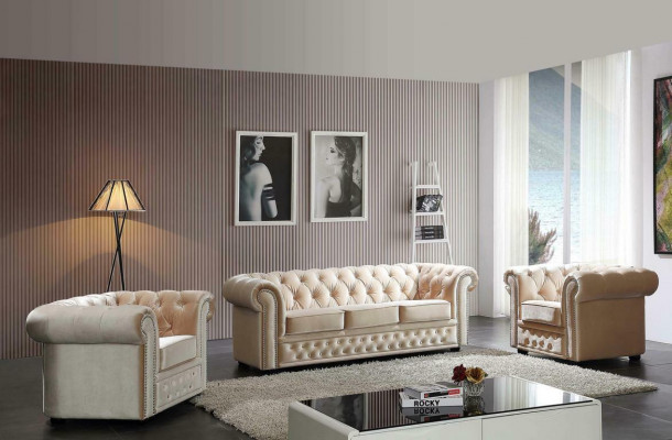Chesterfield Sofa Couch Polster Sitz Komplett Set Garnitur Leder Sofas Neu