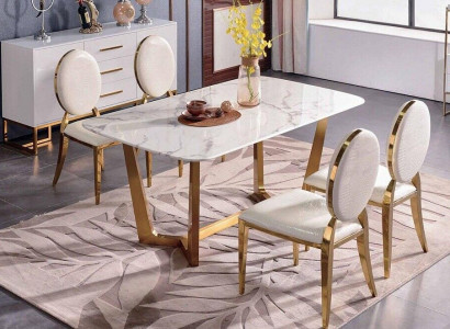 Esstisch Moderner Tisch Esszimmer Garnitur 4x Stuhl Set 5 tlg.Set