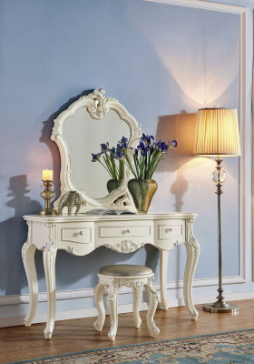 Schminktisch mit Spiegel Konsole Kommode Luxus Schlafzimmer Barock