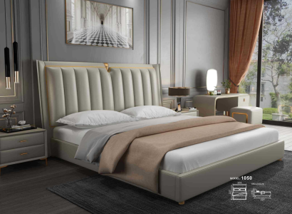 Luxus Bett Polsterbett Leder Schlafzimmer Betten 180x200cm Doppelbett