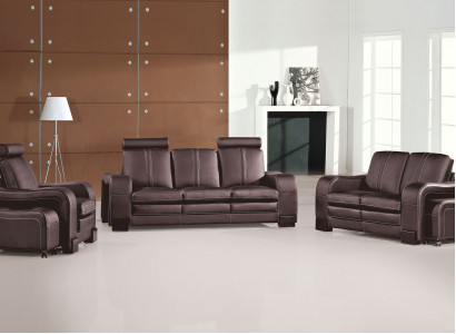 Sofagarnitur Couch 3+2+1 Set Polster Leder Sofa Wohnzimmer Sitz Garnituren