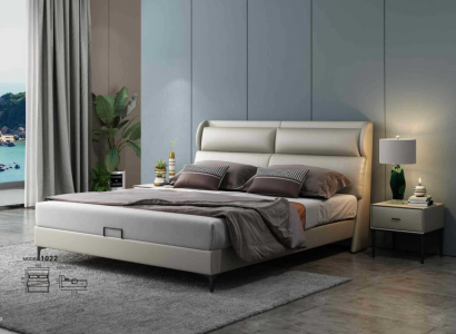 Hochwertiges Luxus Doppel Bett Betten Polster Design Ehe Hotel Leder Textil Neu