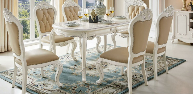 Esszimmer Lehnstuhl Barock-Stil Polsterstuhl Sessel Stuhl Luxus Stühle
