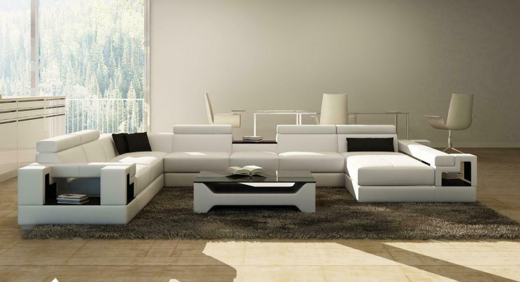 Ledersofa Couch Wohnlandschaft Ecksofa Eck Garnitur Design Modern Sofa 6138