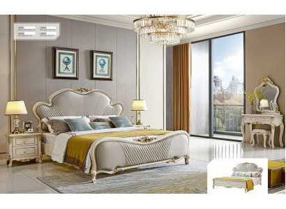 Schminktisch Bett 2x Nachttisch Möbel Schlafzimmer Set 5tlg. Massivholz
