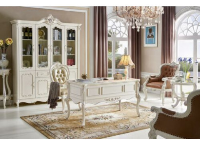 Büroeinrichtung Schrank Möbel Tisch Büro Arbeitszimmer Stuhl 3tlg Set Massivholz