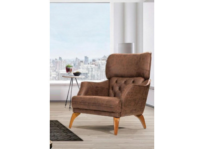 Luxus Einsitzer Sessel Couch Polster Möbel Chesterfield Desing Sofa Leder 