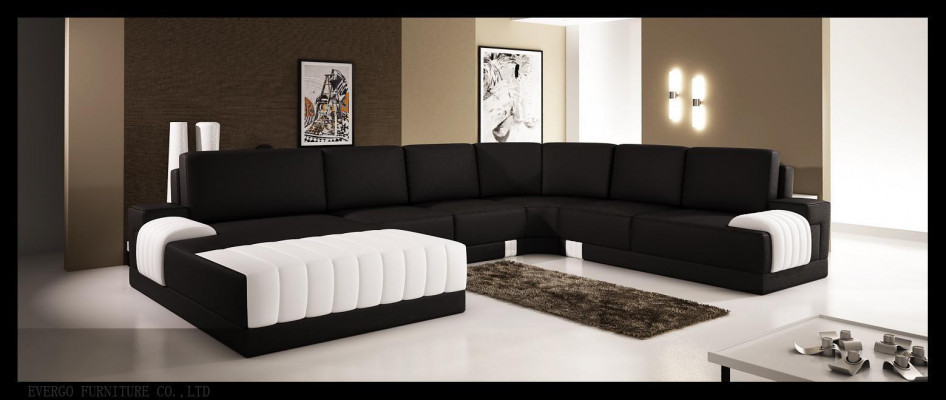 Polster Ledersofa Sofa Couch Polster Eck Sitz Garnitur U Form XXL Big