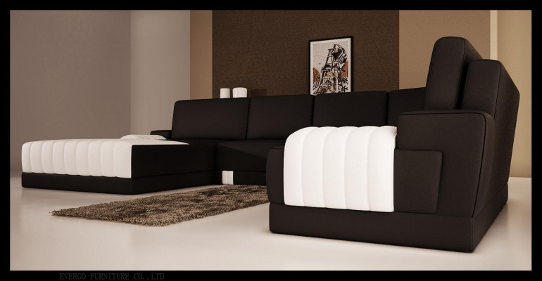 Polster Ledersofa Sofa Couch Polster Eck Sitz Garnitur U Form XXL Big