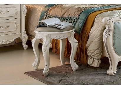 Barock Sitzhocker Hocker Schminktisch Holzhocker Polsterhocker Polster Ottomane