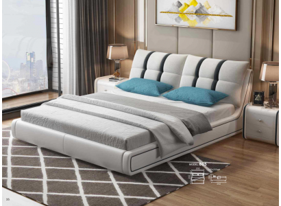Designer Bett Schlafzimmer Betten Einrichtung Hotel Luxus Polster Leder Möbel