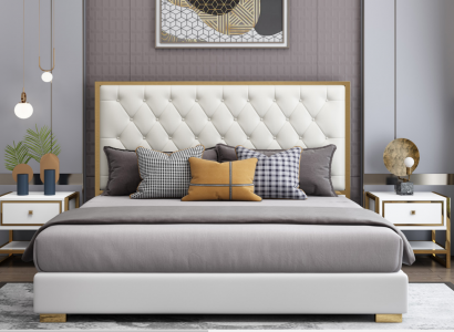 Designer Bett Schlafzimmer Betten Hotel Leder Luxus Polster Sitz Bettgestell