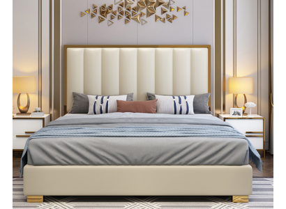 Bett Betten Holz Leder Polster Ehe Design Leder Hotel Boxspring Möbel