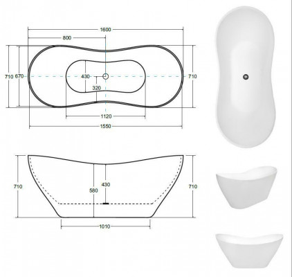 Schwarze Designer Badewanne Freistehende Luxus Wanne in Schwarz