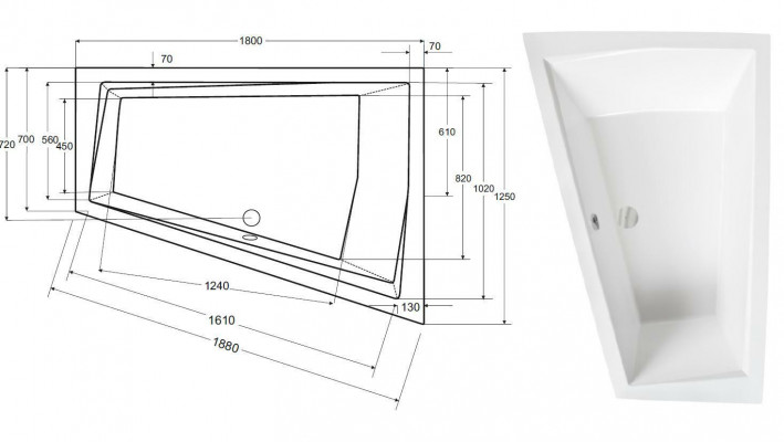 Badewanne 2 Personen Eck Bade Wannne Badezimmer Einbau Wannen Acryl Design Neu