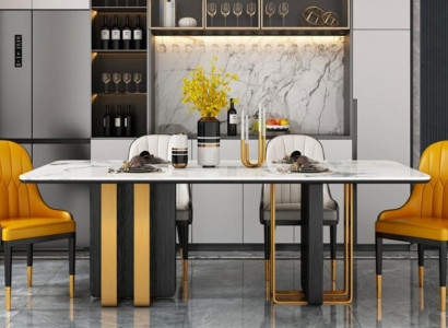 Esstische Marmor Esstisch Modern Möbel Tische Design Tisch Esszimmer Metall Neu