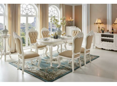 Beige Klassische Chesterfield Stühle Designer x6 Stuhlset Esszimmer Sitzer