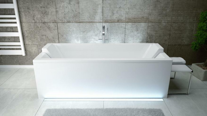 Eckwanne Badezimmer Rechteckige Eck Badewannen Wannen Weiß abgerundete Wanne Neu