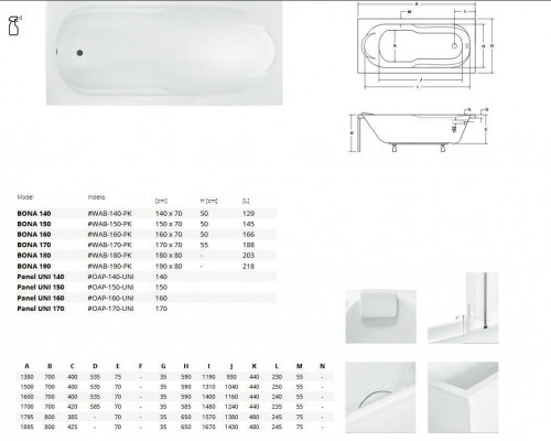 Bad Rechteck Badewanne Modern Badezimmer Wanne Acryl Duschwand