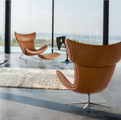 Sofa 1 Sitzer Fernseh Lounge Chaise Sofa Leder Textil Chair Sessel