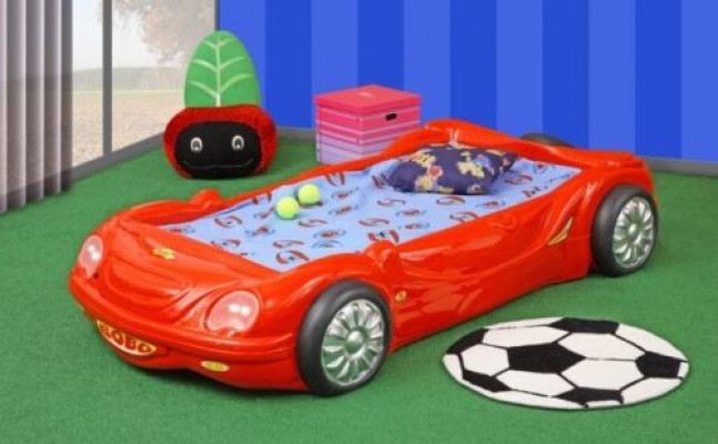 BETT MIT MATRATZE Kinderbett Autobett Betten Sportwagen Jungen und Mädchen BOBO