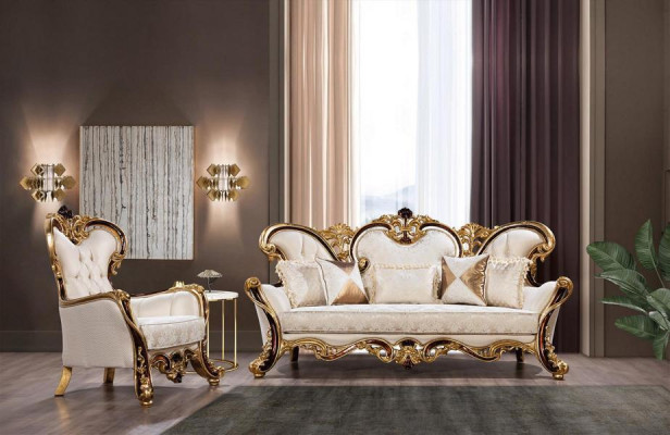 Königliches Sofa Dreisitzer Couch Polster Möbel Couchen Sofas Textil