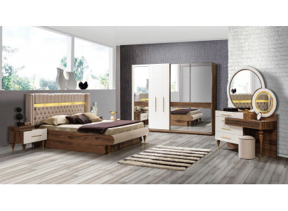 Schlafzimmer Bett 2x Nachttische 5tlg Set Komplett Design Möbel Luxus