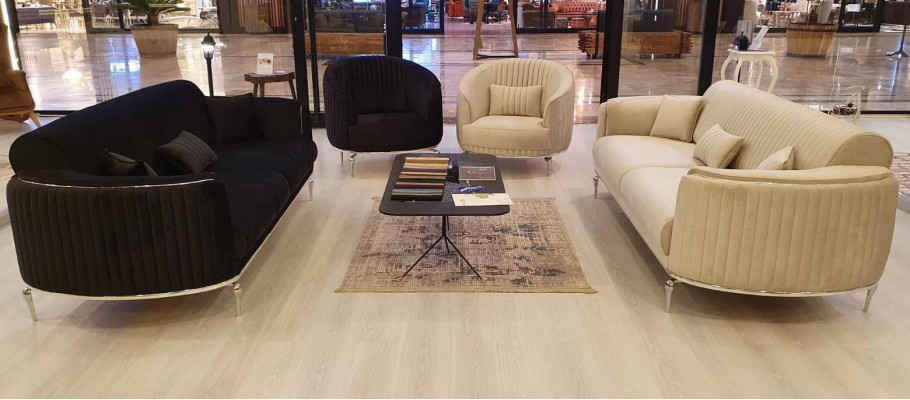 Wohnzimmer Sofagarnitur Couch Polster Möbel 331 Set Textil Stoff Luxus