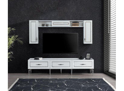 Wohnzimmer Wohnwand Hochglanz Wohnwände Schrank Moderne Möbel 3tlg