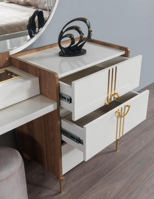 Luxus Schminktisch Kommode Schrank Anrichte 2tlg. Spiegel Möbel Kommoden