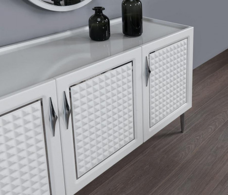 Graues Sideboard Schrank Regal Schränke Möbel Spiegel Kommoden 3tlg