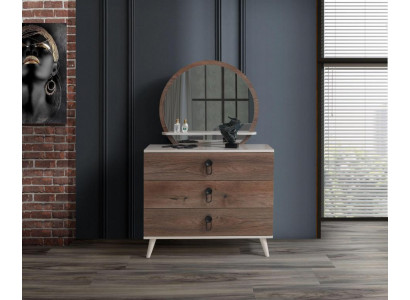 Chambre à Coucher Commode Avec Miroir Luxe Moderne Meuble Set 2tlg Bois Neuf