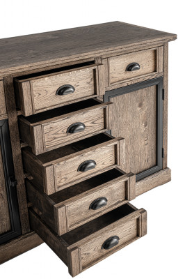 Konsolentisch Braun Holz Schublade Regal Beistelltisch Anrichte Kommode Möbel